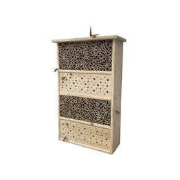Relaxdays Insektenhotel aus Holz mit Bambusröhrchen zum Aufhängen für Garten und Balkon – Bild 1 von 3