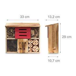 Relaxdays Insektenhotel aus Holz mit Naturmaterialien in Braun – Bild 1 von 5