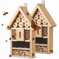 Produktbild von Relaxdays Insektenhotel Bausatz 2er Set aus Holz in Natur Braun