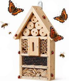 Relaxdays Insektenhotel Bausatz aus Holz in Natur Braun – Bild 1 von 5