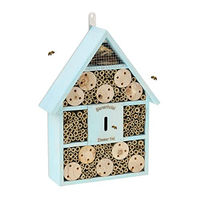 Produktbild von Relaxdays Insektenhotel Bienenhotel aus Holz in Blau
