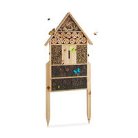 Produktbild von Relaxdays Insektenhotel XL stehend aus Holz als Nisthilfe für Bienen und Marienkäfer in Natur