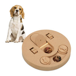 Relaxdays Intelligenzspielzeug für Hunde aus Holz als interaktives Futter- und Schnüffelspiel in Natur – Bild 1 von 13