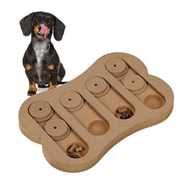 Relaxdays Intelligenzspielzeug für Hunde aus Holz zum Verstecken von Leckerlis in Naturoptik – Bild 1 von 6
