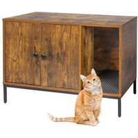 Produktbild von Relaxdays Katzenhaus Möbel-Toilette aus Holz in Schwarz für Katzen