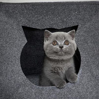 Produktbild von Relaxdays Katzenhöhle aus Filz als Kuschelhöhle für Katzen in Grau