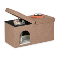 Produktbild von Relaxdays Katzenhöhle aus Stoff in Braun für erwachsene Katzen