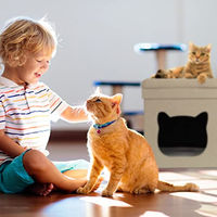 Produktbild von Relaxdays Katzenhöhle Indoor Schlafplatz für Katzen mit 2 Etagen faltbar braun weiß