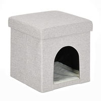 Produktbild von Relaxdays Katzenhöhle Kuschelhöhle aus Stoff für Katzen und kleine Hunde in Beige