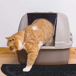 Relaxdays Katzenklo Matte aus Kunststoff Schwarz – Bild 1 von 7
