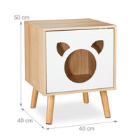 Produktbild von Relaxdays Katzenschrank Möbel-Toilette aus Holz in Natur/Weiß