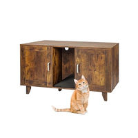 Produktbild von Relaxdays Katzenschrank Möbel-Toilette XXL mit 2 Kammern und Katzenklomatte in Dunkelbraun