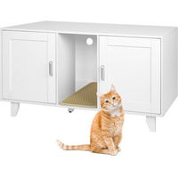 Produktbild von Relaxdays Katzenschrank XXL Möbel-Toilette für Katzen in Weiß aus Holz
