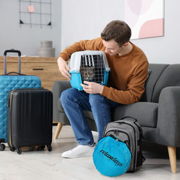 Relaxdays Katzentunnel Spielzeug aus Polyester in Bunt und Grau – Bild 1 von 6