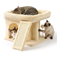 Produktbild von Relaxdays Kratzbaum für Katzen mit Höhle und Liegefläche in Beige aus Polyester