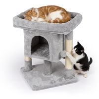 Produktbild von Relaxdays Kratzbaum für Katzen mit Höhle und Sisalstämmen in Grau