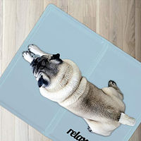 Produktbild von Relaxdays Kühlmatte für Hunde mit Gel, selbstkühlend und abwischbar, Grau, Größe L