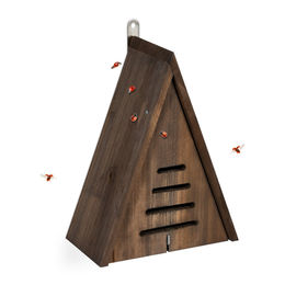 Relaxdays Marienkäferhaus aus Holz in Braun zum Aufhängen - 1 Stk. – Bild 1 von 13