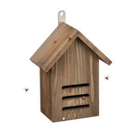 Relaxdays Marienkäferhaus aus Holz zum Aufhängen in Braun – Bild 1 von 7