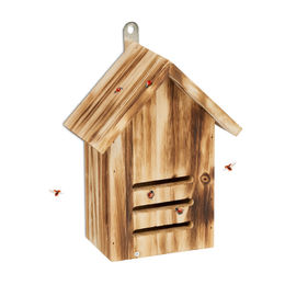 Relaxdays Marienkäferhaus aus Holz zum Aufhängen in Braun – Bild 1 von 7