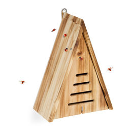 Relaxdays Marienkäferhaus aus Holz zum Aufhängen in Braun – Bild 1 von 13