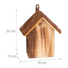 Relaxdays Marienkäferhaus aus Holz zum Aufhängen in Braun geflammt – Bild 1 von 4