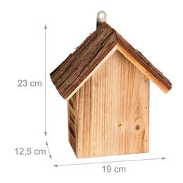 Relaxdays Marienkäferhaus aus Holz zum Aufhängen in Natur Braun – Bild 1 von 5