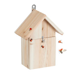 Relaxdays Marienkäferhaus aus Holz zum Aufhängen in Naturfarben – Bild 1 von 13