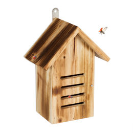 Relaxdays Marienkäferhaus Insektenhotel aus Holz zum Aufhängen Braun – Bild 1 von 13