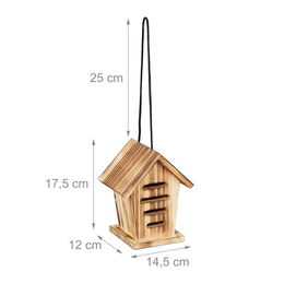 Relaxdays Marienkäferhaus Insektenhotel aus unbehandeltem Holz in Braun zum Aufhängen – Bild 1 von 5