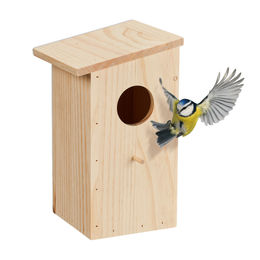 Relaxdays Meisenkasten aus naturbelassenem Holz zum Aufhängen für Wildvögel aufklappbar - 1 Stk. – Bild 1 von 13