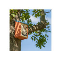 Produktbild von relaxdays Meisenkasten Home Tweet Home Vogelhaus aus Holz in Orange für Wildvögel