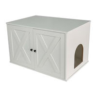 Produktbild von Relaxdays Möbel-Toilette Katzenschrank aus Holz in Weiß für Katzen aller Altersstufen