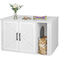 Produktbild von Relaxdays Möbel-Toilette Katzenschrank für Katzenklo aus Holz in Weiß