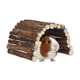Relaxdays Nagerbrücke aus Holz als Tunnel für Kleintiere wie Hamster und Meerschweinchen in Natur 2x29x17cm – Bild 1 von 3
