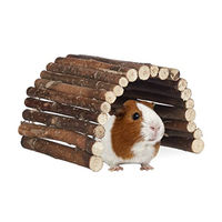 Produktbild von Relaxdays Nagerbrücke aus Holz als Tunnel für Kleintiere wie Hamster und Meerschweinchen in Natur 2x29x17cm