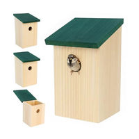Produktbild von Relaxdays Nistkasten 4er Set aus Holz für Meisen und Spatzen in Natur/Grün