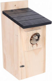 Relaxdays Nistkasten aus Holz für Meisen Spatzen und Wildvögel in Braun – Bild 1 von 4