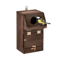 Produktbild von Relaxdays Nistkasten aus Holz für Meisen und Wildvögel mit Reinigungsklappe braun