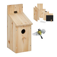 Produktbild von Relaxdays Nistkasten Bausatz aus Holz für Wildvögel wie Meisen und Spatzen in Natur Braun
