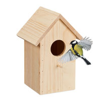 Produktbild von Relaxdays Nistkasten für Wildvögel aus naturbelassenem Holz aufklappbar - 1 Stk.