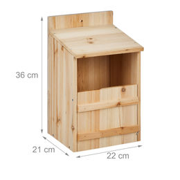 Relaxdays Rotkehlchen-Nistkasten für Wildvögel aus Holz in Natur Braun – Bild 1 von 9