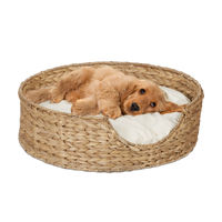 Produktbild von Relaxdays Tierbett für Hunde und Katzen aus Seegras rund in Natur/Beige Größe S