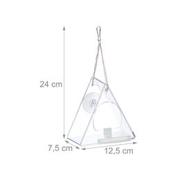 Relaxdays Vogelfutterhaus aus Acryl als transparenter Fensterfutterspender für Vögel im 2er-Set – Bild 1 von 2