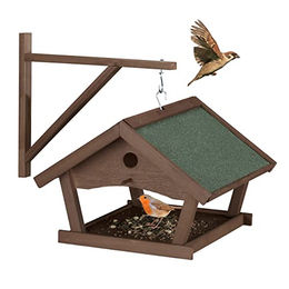 Relaxdays Vogelfutterhaus aus Holz in Braun zum Aufhängen – Bild 1 von 8