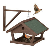 Produktbild von Relaxdays Vogelfutterhaus aus Holz in Braun zum Aufhängen