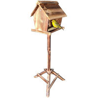 Produktbild von Relaxdays Vogelfutterhaus aus Holz mit Ständer in Natur Braun