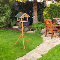 Produktbild von Relaxdays Vogelfutterhaus aus Holz mit Ständer in Natur Braun und Grün