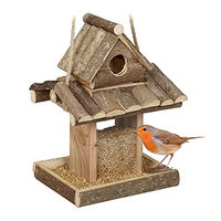 Produktbild von Relaxdays Vogelfutterhaus aus Holz zum Aufhängen für Kleinvögel in Naturoptik