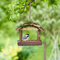 Produktbild von Relaxdays Vogelfutterhaus aus Holz zum Aufhängen für Kleinvögel in Naturoptik